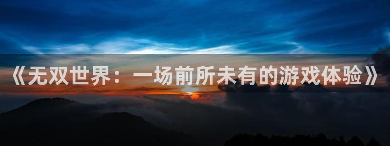 星耀国际主管：《无双世界：一场前所未有的游戏体验》